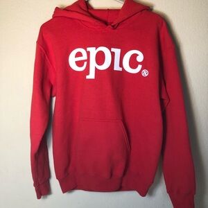 Epic Red Hoodie Sweatshirt, Pullover, Small, EUC, Kangaroo pocket